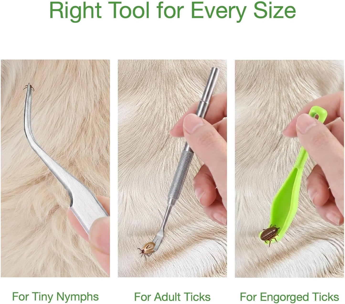 Tick Removal Tool & Twister Kit for Dogs, Cats & Humans, 10-In-1 Stainless Steel Tick Removers & Tick Puller Set - Professional Tick Tweezers Tool for Camping, Hiking & Dog Tick Remover