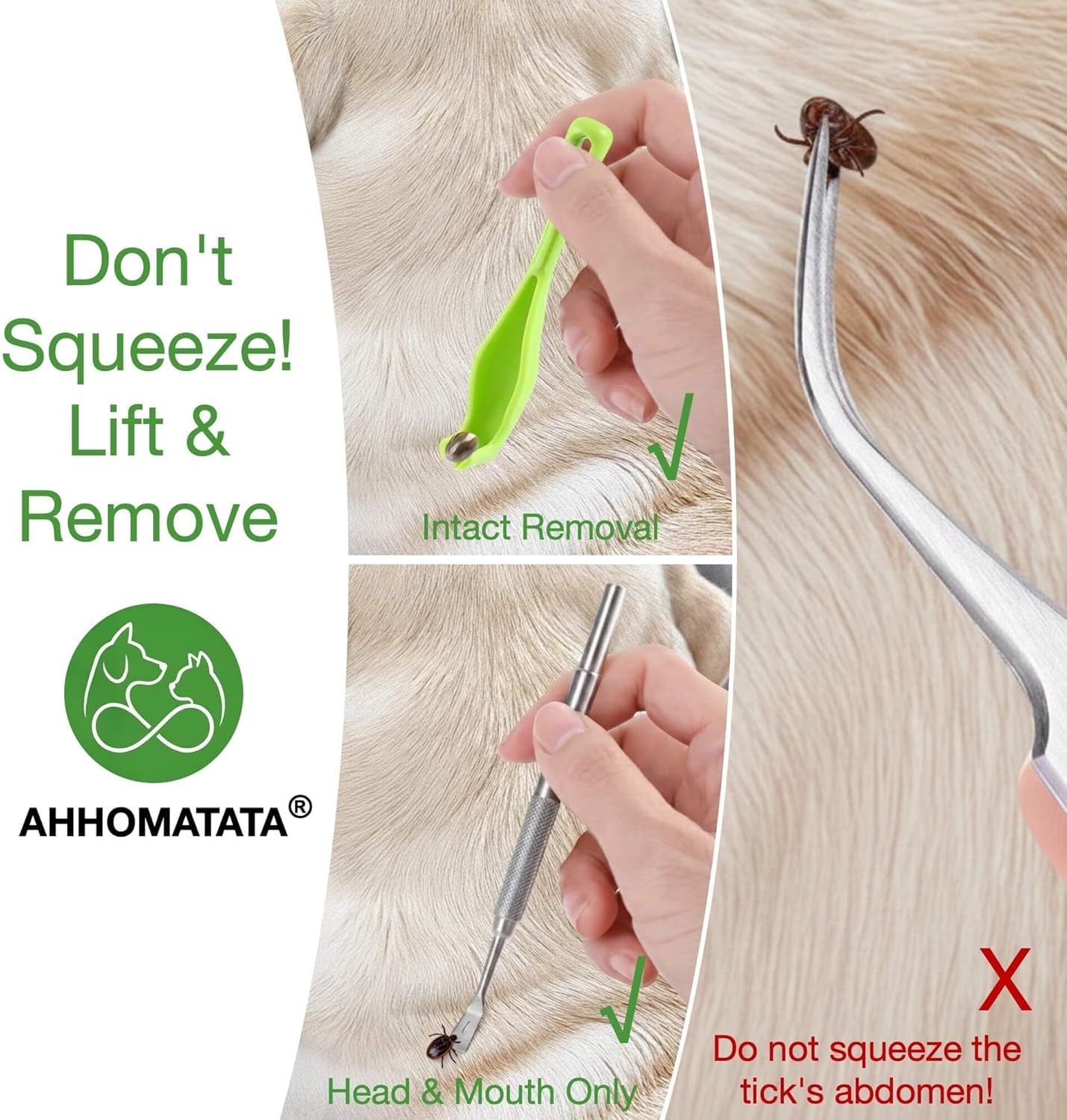 Tick Removal Tool & Twister Kit for Dogs, Cats & Humans, 10-In-1 Stainless Steel Tick Removers & Tick Puller Set - Professional Tick Tweezers Tool for Camping, Hiking & Dog Tick Remover