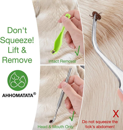 Tick Removal Tool & Twister Kit for Dogs, Cats & Humans, 10-In-1 Stainless Steel Tick Removers & Tick Puller Set - Professional Tick Tweezers Tool for Camping, Hiking & Dog Tick Remover
